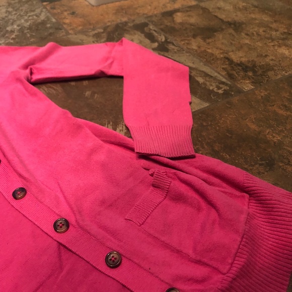 Hot Pink/Fuchsia Button-Up Cardigan - Picture 6 of 6
